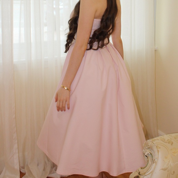 Elegant Pink Midi Dress (S) - Picture 3 of 6